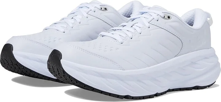 Hoka Bondi Slip Resistant Women's Shoes White : 7 D - Wide, Leather
