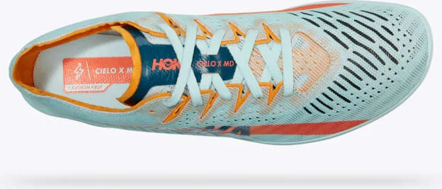 HOKA Cielo X MD Shoes in Blue Glass/Radiant Yellow - Image 5