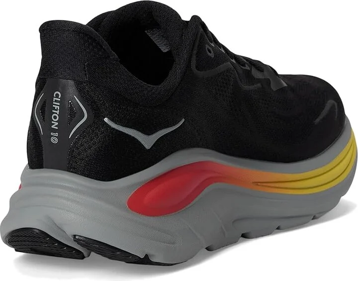 Hoka Clifton 10 Men's Shoes Black/Galactic Grey : 14 D - Medium, Synthetic - Image 4