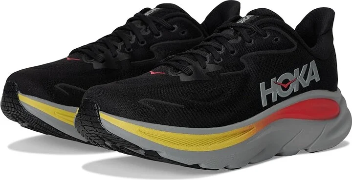 Hoka Clifton 10 Men's Shoes Black/Galactic Grey : 14 D - Medium, Synthetic