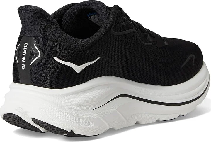 Hoka Clifton 10 Men's Shoes Black/White : 13 D - Medium, Synthetic - Image 4
