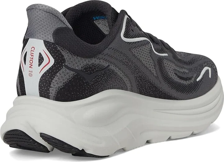 Hoka Clifton 10 Men's Shoes Carbon Black/Satellite Grey : 16 D - Medium, Synthetic - Image 4