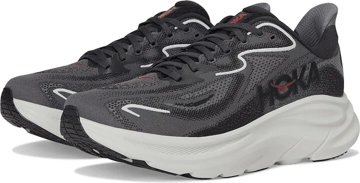 Hoka Clifton 10 Men's Shoes Carbon Black/Satellite Grey : 16 D - Medium, Synthetic