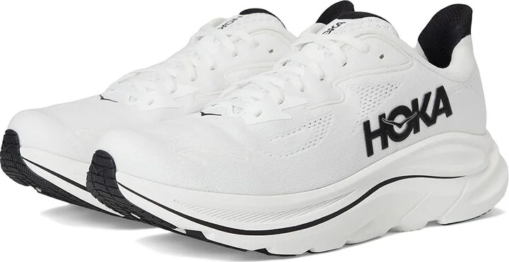Hoka Clifton 10 Men's Shoes White/Black : 12 D - Medium, Synthetic