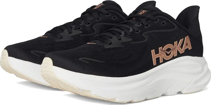 Hoka Clifton 10 Women's Shoes Black/Rose Gold : 7 B - Medium