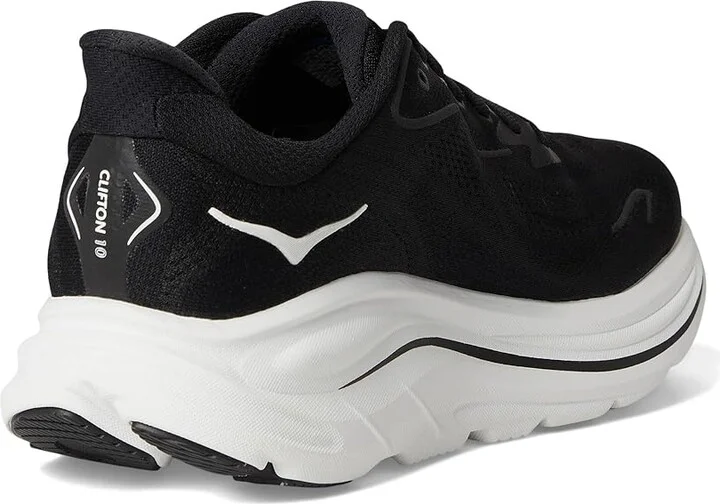 Hoka Clifton 10 Women's Shoes Black/White : 7.5 B - Medium - Image 4