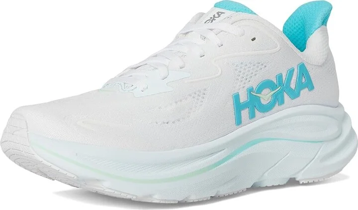 Hoka Clifton 10 Women's Shoes White/Cielo Blue : 8 B - Medium - Image 5