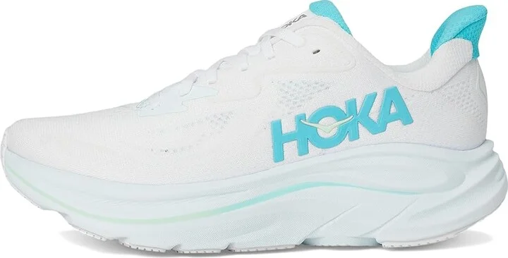 Hoka Clifton 10 Women's Shoes White/Cielo Blue : 8 B - Medium - Image 6