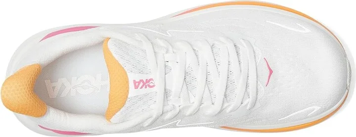 Hoka Clifton 10 Women's Shoes White/Electric Rose : 6 B - Medium - Image 2