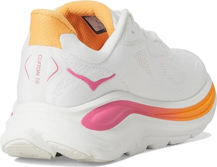 Hoka Clifton 10 Women's Shoes White/Electric Rose : 6 B - Medium - Image 4