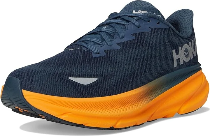 Hoka Clifton 9 GTX(r) Men's Running Shoes Stormy Skies/Orange Zest : 10.5 D - Medium, Synthetic/Textile - Image 5