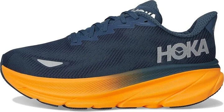 Hoka Clifton 9 GTX(r) Men's Running Shoes Stormy Skies/Orange Zest : 10.5 D - Medium, Synthetic/Textile - Image 6