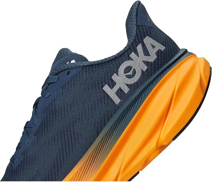 Hoka Clifton 9 GTX(r) Men's Running Shoes Stormy Skies/Orange Zest : 10.5 D - Medium, Synthetic/Textile - Image 7