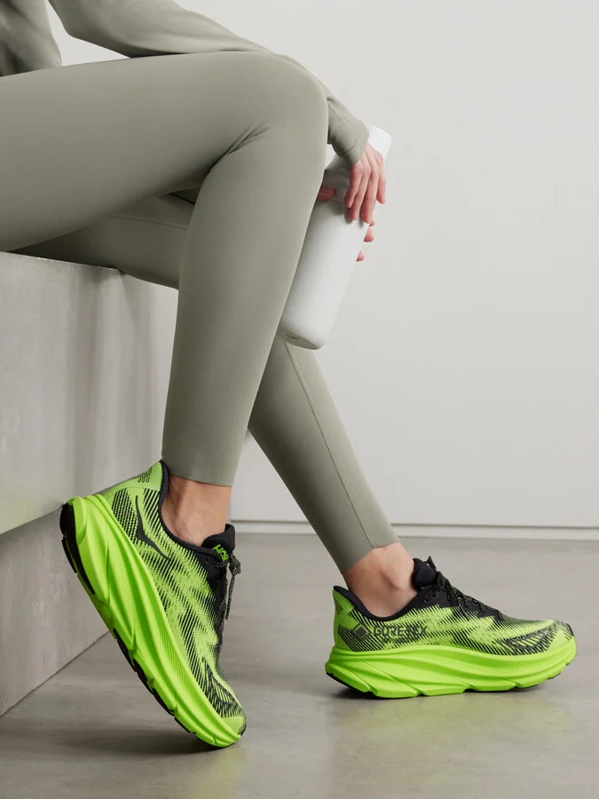 Hoka - Clifton 9 Gtx Ts Rubber-trimmed Mesh Sneakers - Green - Image 2