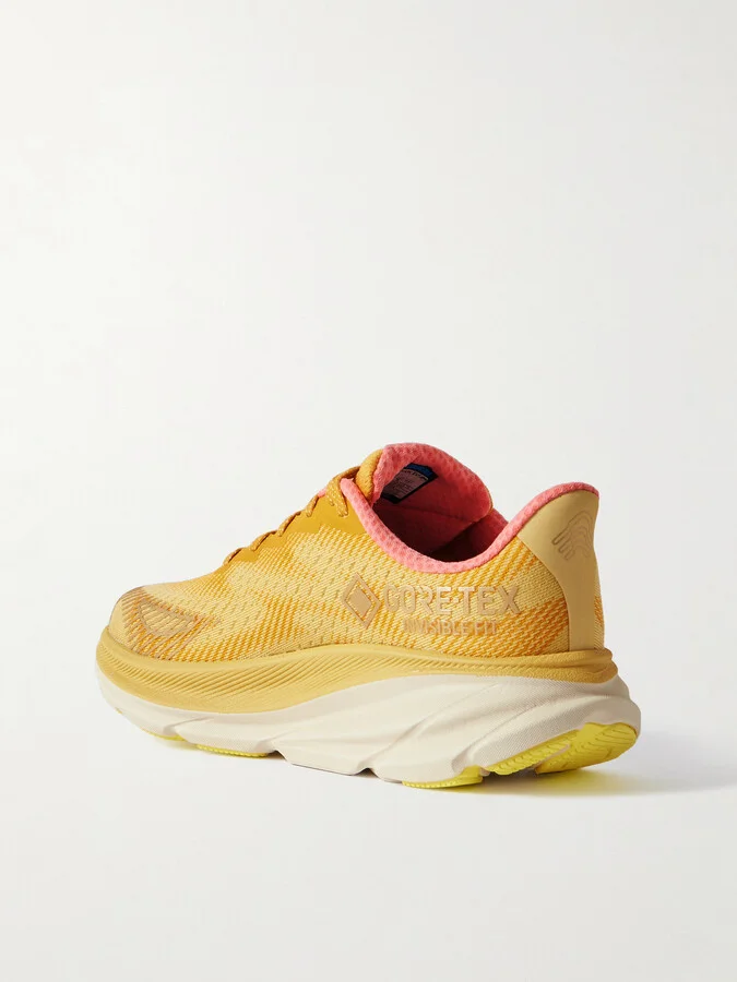 Hoka - Clifton 9 Gtx Ts Rubber-trimmed Mesh Sneakers - Yellow - Image 3