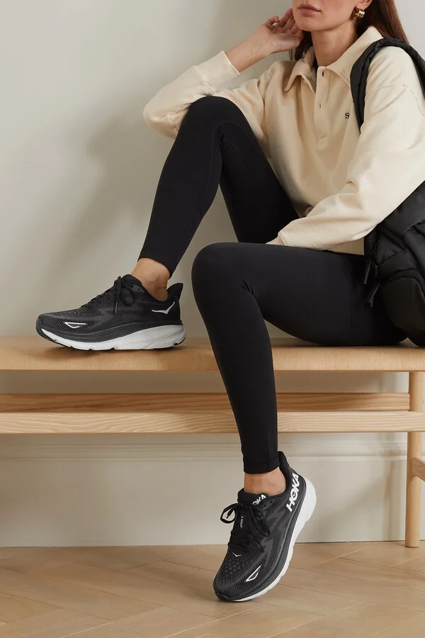 Hoka - Clifton 9 Mesh Sneakers - Black - Image 2