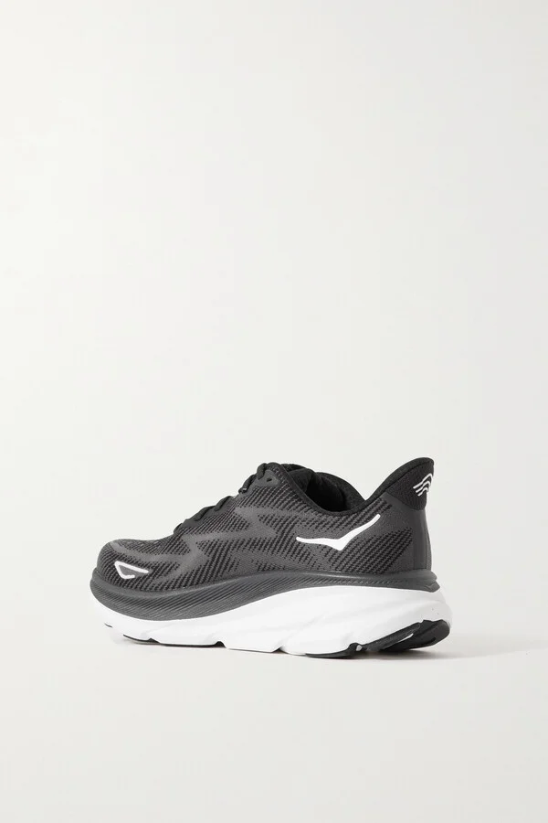 Hoka - Clifton 9 Mesh Sneakers - Black - Image 3