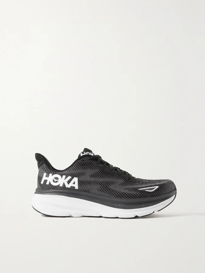Hoka - Clifton 9 Mesh Sneakers - Black