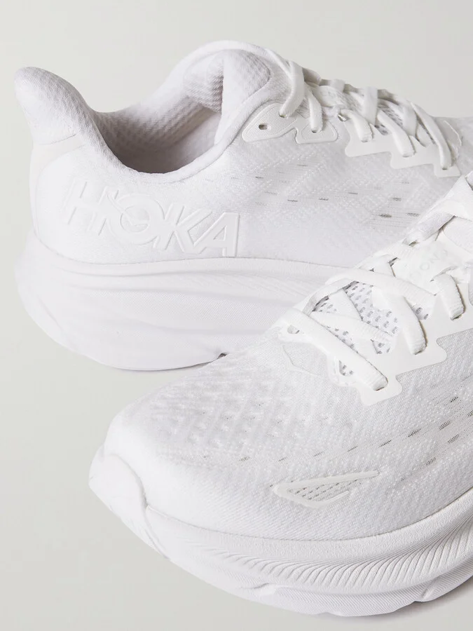 Hoka - Clifton 9 Mesh Sneakers - White - Image 4