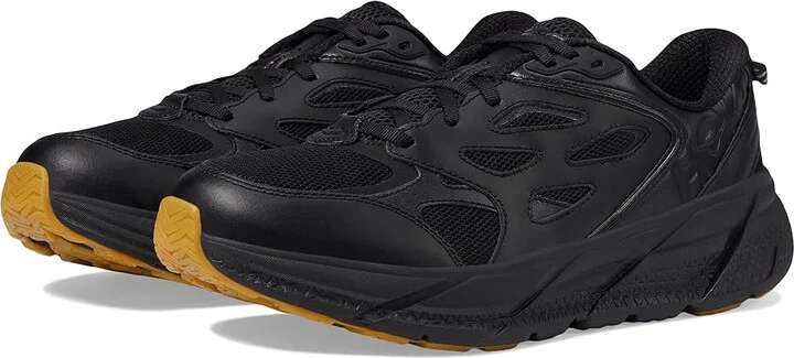 Hoka Clifton L Athletics Shoes Black/Black : Men's 10.5 - Women's 11.5 Medium, Leather