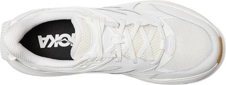 Hoka Clifton L Athletics Shoes White/White : Men's 9.5 - Women's 10.5 Medium, Leather - Image 2
