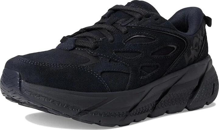 Hoka Clifton L Suede Shoes Black/Black : Men's 4.5 - Womens 5.5 Medium, Leather/Synthetic - Image 5
