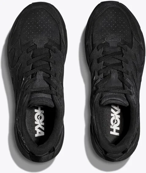 HOKA Clifton L Suede Shoes in Black - Image 2
