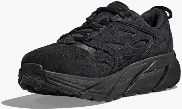 HOKA Clifton L Suede Shoes in Black - Image 3