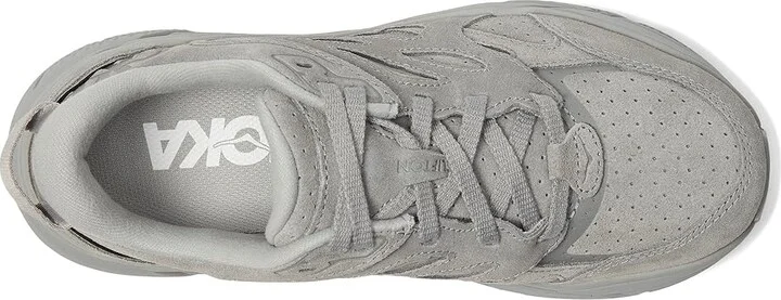 Hoka Clifton L Suede Shoes Limestone/Limestone : Men's 10.5 - Women's 11.5 Medium, Leather/Synthetic - Image 2