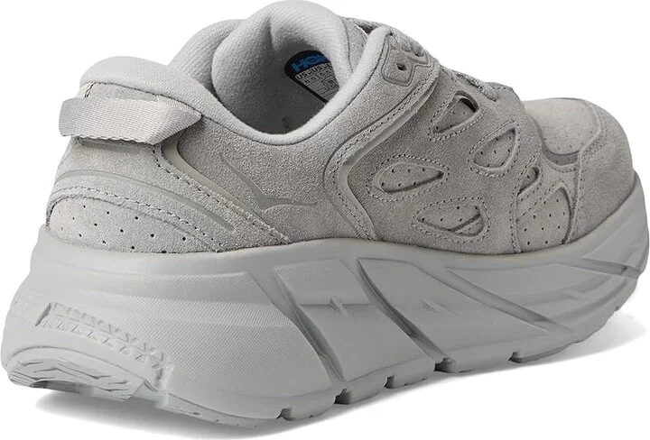 Hoka Clifton L Suede Shoes Limestone/Limestone : Men's 10.5 - Women's 11.5 Medium, Leather/Synthetic - Image 4