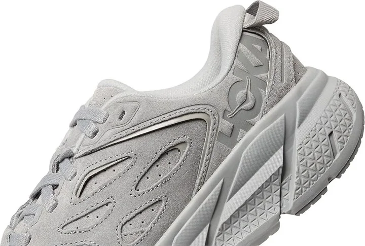Hoka Clifton L Suede Shoes Limestone/Limestone : Men's 10.5 - Women's 11.5 Medium, Leather/Synthetic - Image 7
