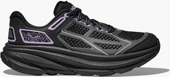 HOKA Clifton One9 Shoes in Black/Aster Flower