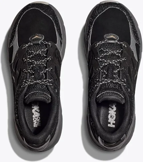 HOKA Elite Terrain System Clifton L Suede Shoes in Black/Satellite Grey - Image 2