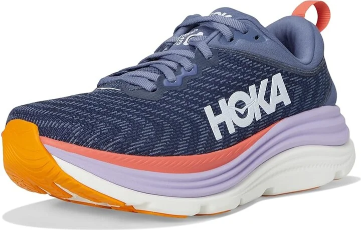 Hoka Gaviota 5 Women's Shoes Anchor/Grapefruit : 8 B - Medium, Textile - Image 5