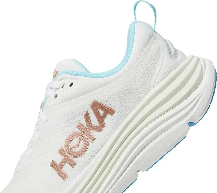 Hoka Gaviota 5 Women's Shoes Frost/Rose Gold : 5.5 D - Wide, Textile - Image 4