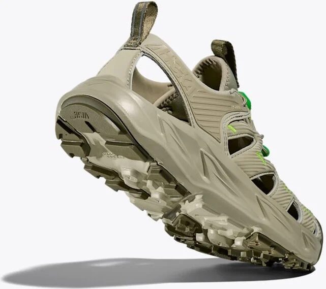 HOKA Hopara Hiking Shoes in Oyster Mushroom/Neon Lime - Image 4