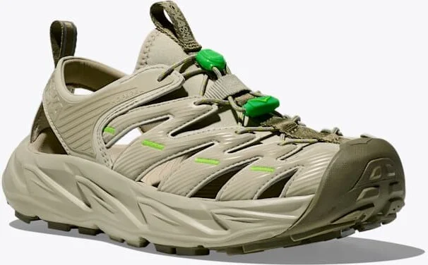 HOKA Hopara Hiking Shoes in Oyster Mushroom/Neon Lime - Image 6