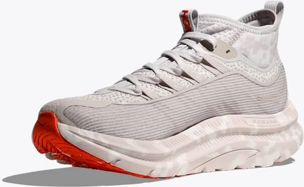HOKA Kawana Mid Studio Proba Shoes in White Sand/Tangerine Tango - Image 3