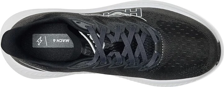 Hoka Mach 6 Men's Shoes Black/White : 10.5 D - Medium - Image 2