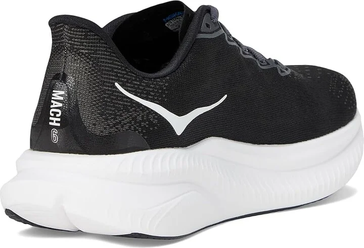 Hoka Mach 6 Men's Shoes Black/White : 10.5 D - Medium - Image 4