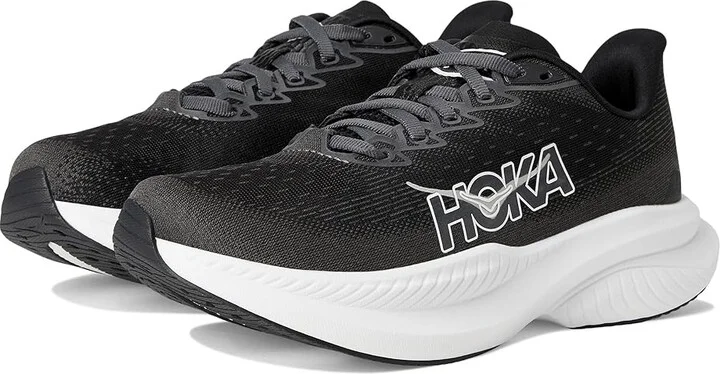 Hoka Mach 6 Women's Shoes Black/White : 8.5 B - Medium, Textile