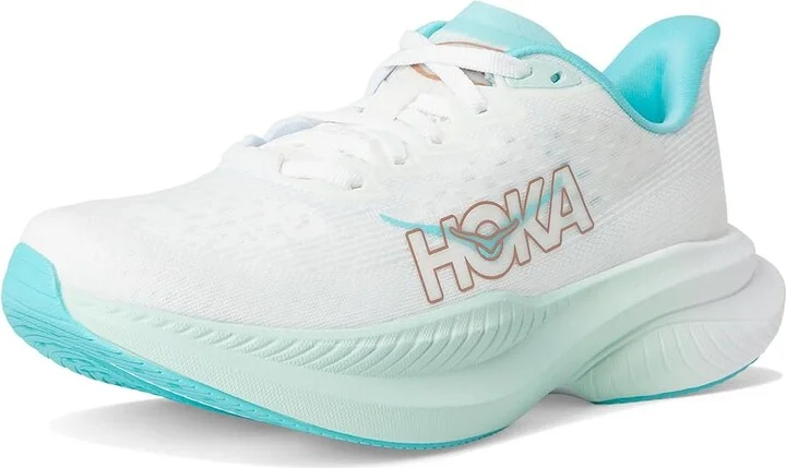 Hoka Mach 6 Women's Shoes Frost/Rose Gold : 6.5 B - Medium, Textile - Image 5