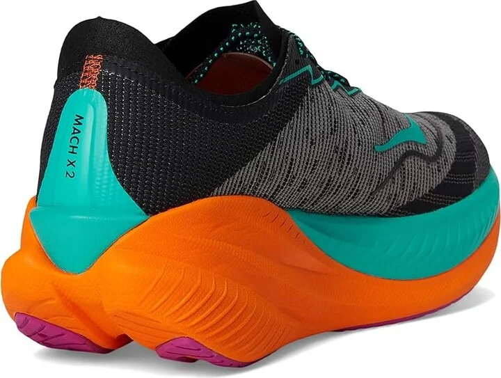 Hoka Mach X 2 Men's Running Shoes Black/Electric Aqua : 8 D - Medium, Canvas/Rubber - Image 4