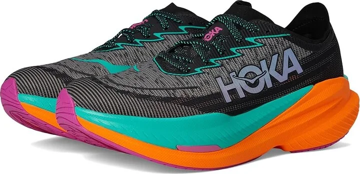 Hoka Mach X 2 Men's Running Shoes Black/Electric Aqua : 8 D - Medium, Canvas/Rubber