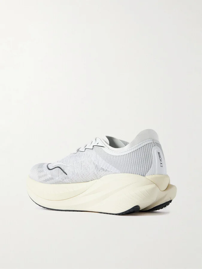 Hoka - Mach X 2 Rubber-trimmed Mesh Sneakers - Gray - Image 3