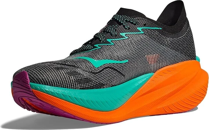 Hoka Mach X 2 Women's Running Shoes Black/Electric Aqua : 7.5 B - Medium, Canvas/Rubber