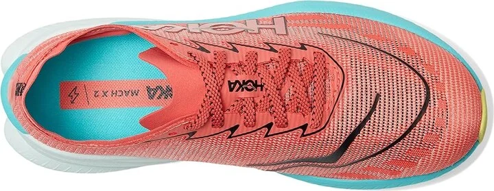 Hoka Mach X 2 Women's Running Shoes Electric Coral : 8 B - Medium, Canvas/Rubber - Image 2