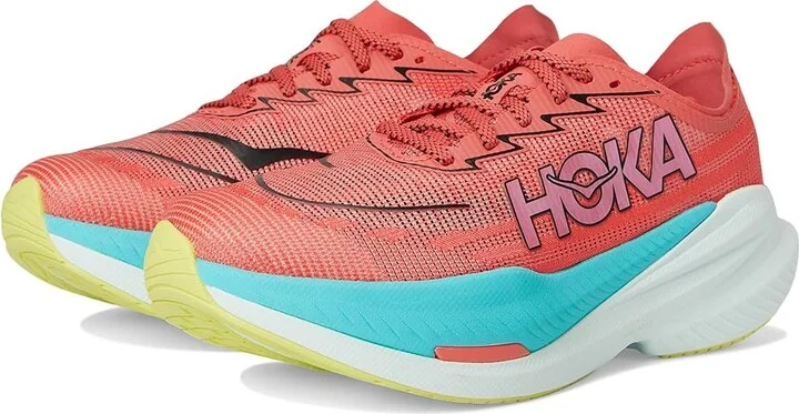 Hoka Mach X 2 Women's Running Shoes Electric Coral : 8 B - Medium, Canvas/Rubber
