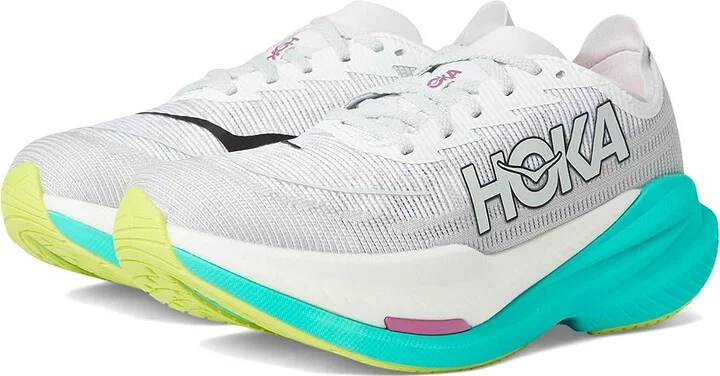 Hoka Mach X 2 Women's Running Shoes Frost/Electric Aqua : 8.5 B - Medium, Canvas/Rubber