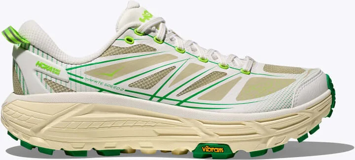 HOKA Mafate Speed 2 Shoes in White/Fresh Cut Grass